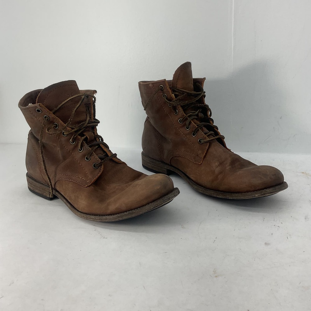VTG FRYE Brown Lace Up Combat Boots - Men's Size 12D